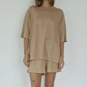 Boheme Goods Linen Tee Tan M/L